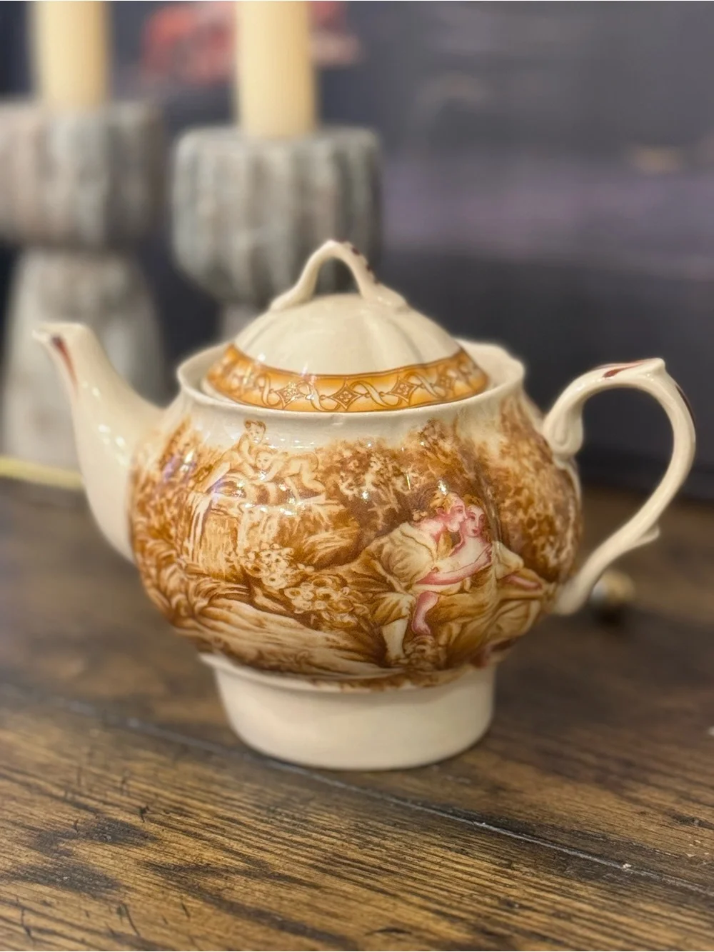 19th  Century British Staffordshire Pottery. Victorian Tea Pot